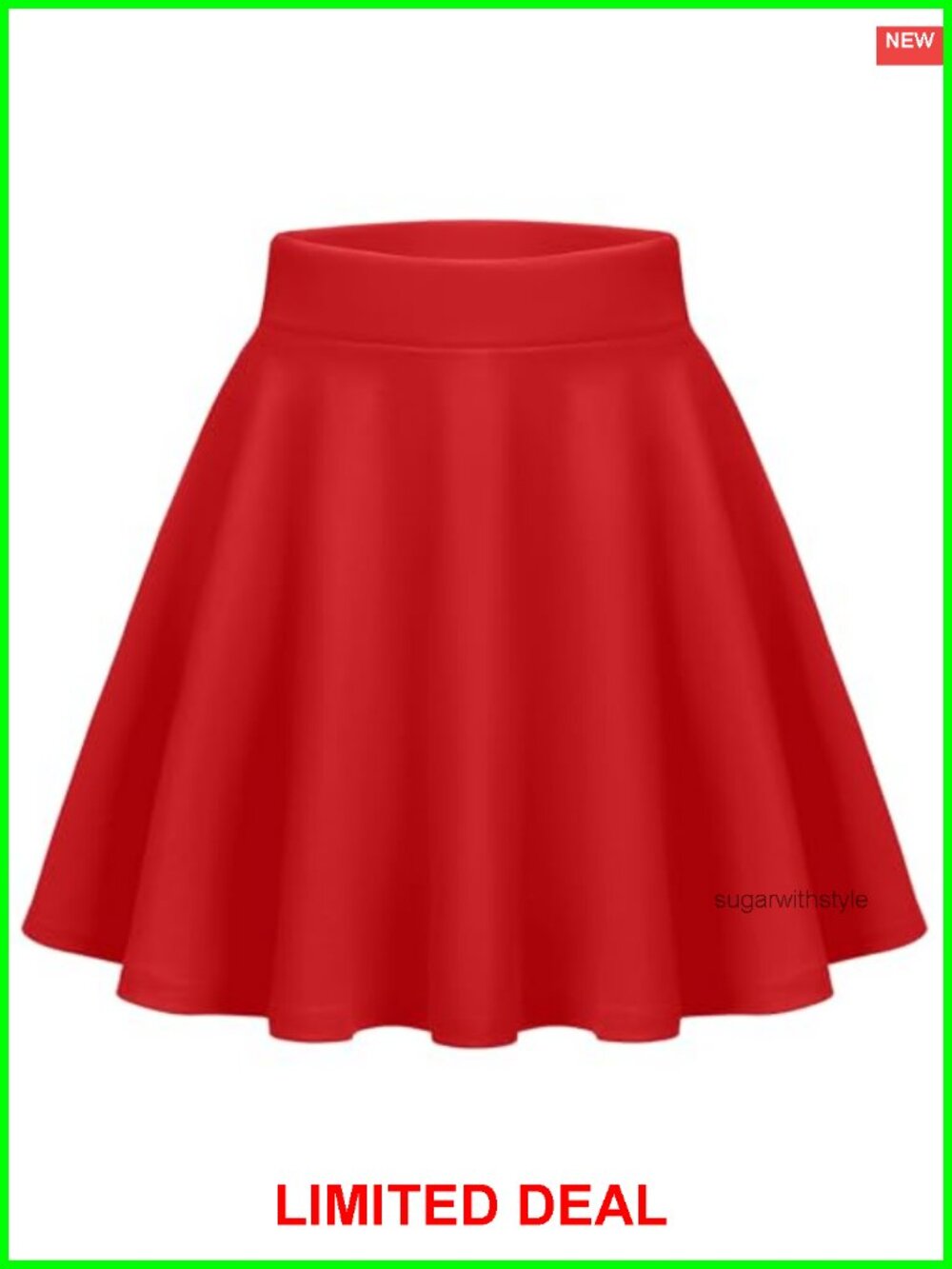 Stretchy High Waist A-Line Mini Skater Skirt Polyester Spandex